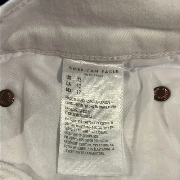 American Eagle Outfitters Bright White Ripped Jean Shorts - Picture 3 of 4